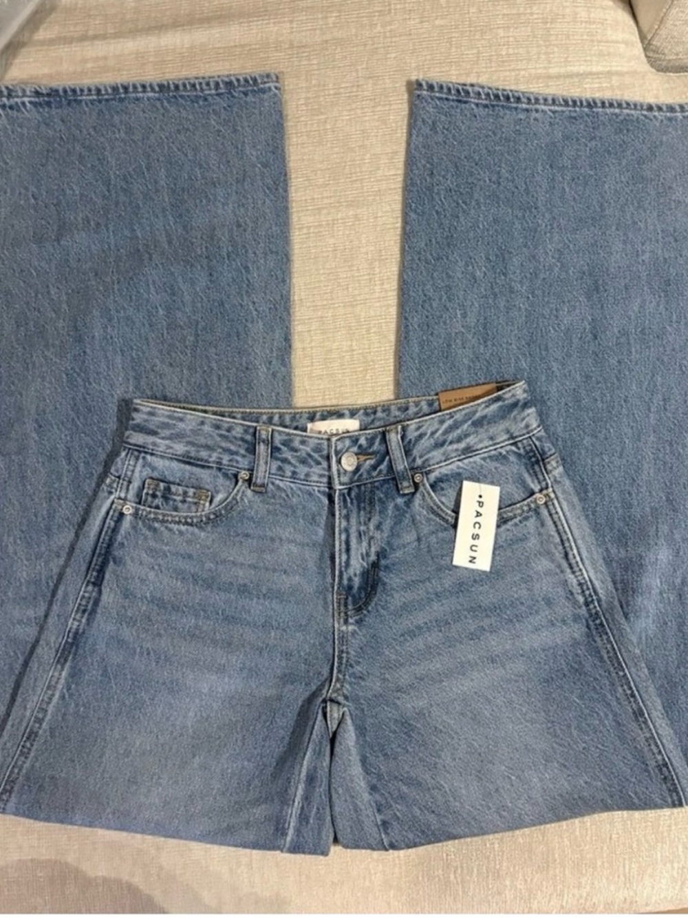 PacSun Casey Astrid Low Rise Baggy Wide Leg Jeans Astrid Blue Denim 24 NWT NEW - Picture 3 of 5